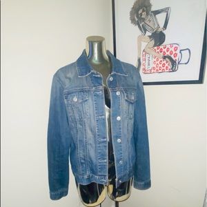 Ladies denim jacket, large. $13